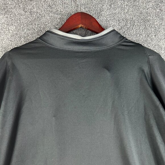 Nike Mens XL 1/4 Zip Pullover Black Gray Stretch Long Sleeve First American Logo - Picture 7 of 7